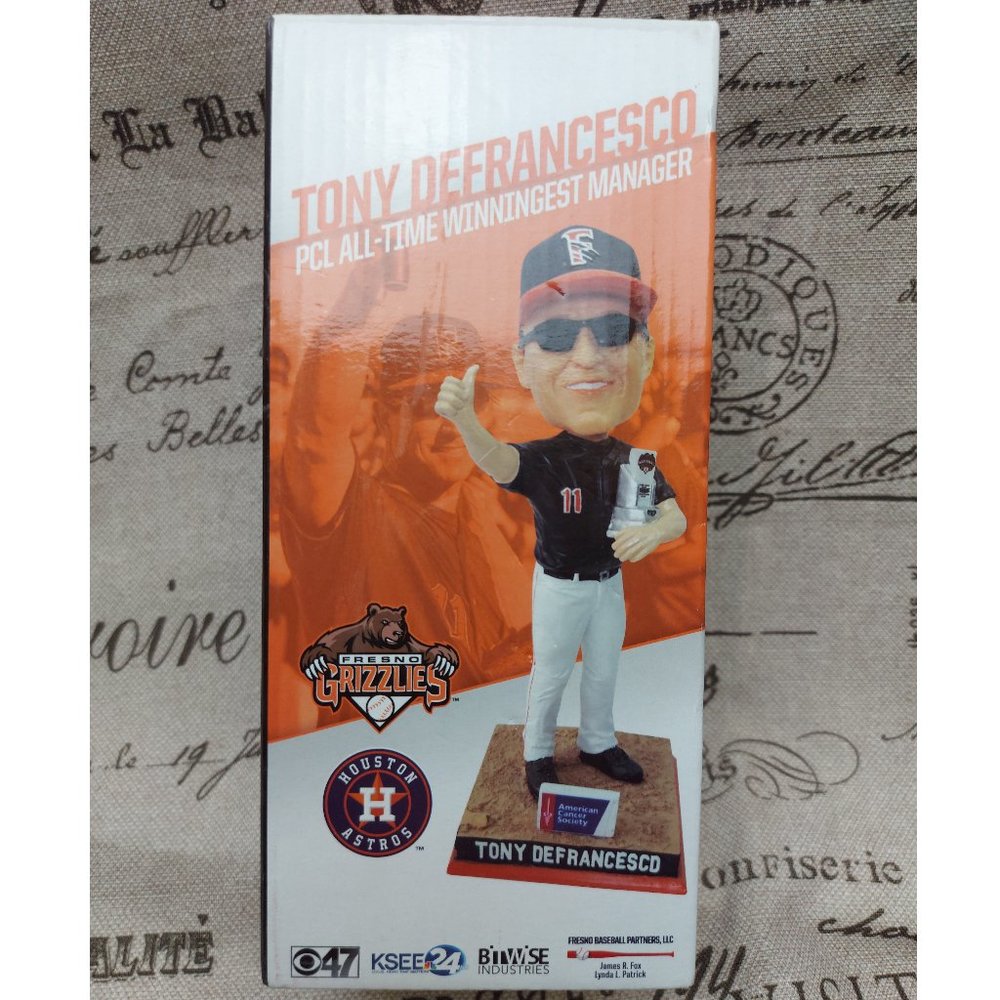 NIB Fresno Grizzlies Bobble Head Tony Defrancesco PCL All-Time Winningest Mngr
